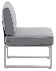 Poltrona centrale con cuscino beige Odyssea NATERIAL, struttura in alluminio seduta in textilene bianco, L 64 x H 31.5 x P 63.5 cm
