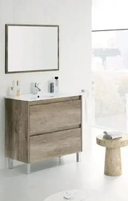 Mobile bagno 80x46x80h con casetti rovere nordico