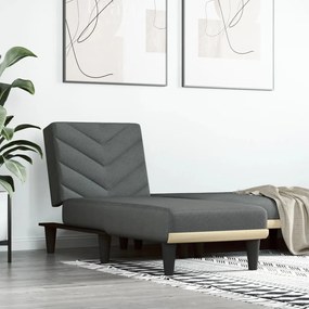 Chaise Longue İn Tessuto Grigio Scuro /