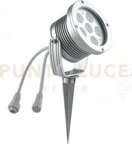 Proiettore led iride dc24v silver 18w rgb dimmerabile ip65 con picc...