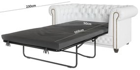 Divano letto bianco in similpelle 148 cm York - Ropez