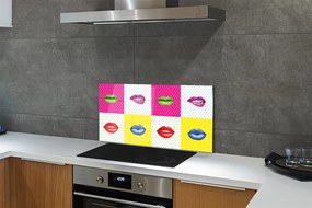 Pannello paraschizzi cucina Labbra colorate 100x50 cm