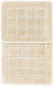 Set di tappetini per il bagno color crema 2 pz 50x80 cm Kareli – Foutastic