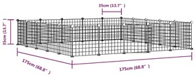 Gabbia per Animali 20 Pannelli con Porta Nera 35x35 cm Acciaio