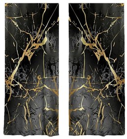 Tende in nero e oro in set di 2 140x260 cm - Mila Home