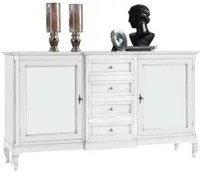 Madia credenza legno 2 porte 4 cassetti bianco 201 x 52 h 113