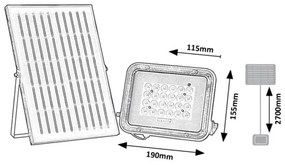 Rabalux 77141 - Faretto solare LED MELK 6,5W 3,2V 1000mAh IP65