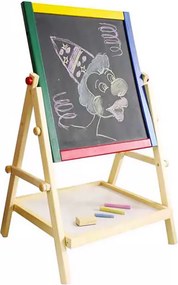 Lavagna per Bambini Magnetica e Tradizionale con Cavalletto in Legno H65 Kids Joy...