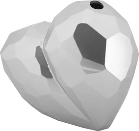 Vaso Heart Silver Cm 19X9X18