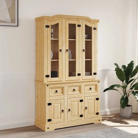 Credenza Corona Marrone 112x43x196cm İn Legno Di Pino Messicano /