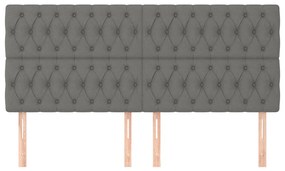 Testiere 4 pz grigio scuro 100x7x78/88 cm in tessuto