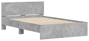 Giroletto con testiera grigio cemento 120x190 cm