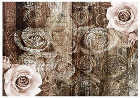 Fotomurale Old Wood &amp; Roses