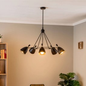 Argon Lampada a sospensione Charlotte, a cinque lampade, nera