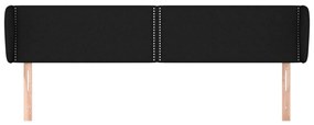 Testiera ad orecchio nera 203x23x78/88 cm in tessuto