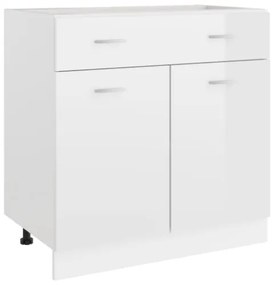 Armadio con Cassetto Bianco Lucido 80x46x81,5 cm in Truciolato