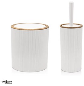 Accessori D'Appoggio "London" Set 2 Pezzi In Plastica Ps Colore Bianco/ Legno