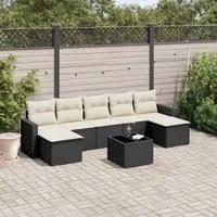 Set Divani da Giardino con Cuscini 8 pz Nero in Polyrattancod mxl 113367