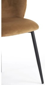 Sedia da pranzo in velluto marrone Elyna - Light &amp; Living