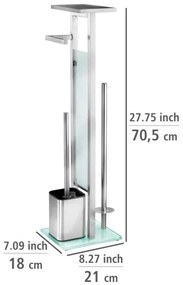 WENKO 23364100 - Scopino WC DEBAR 21x70,5 cm acciaio inox/satinato/bianco