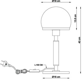 Globo 21954S - Lampada da tavolo HAKU 1xE27/40W/230V nero/marrone