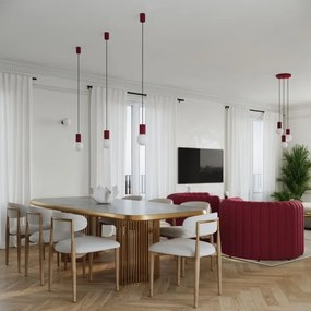 Sollux SL.1749 - Lampadario a sospensione con filo HALO 1xG9/8W/230V diametro 12 cm rosso