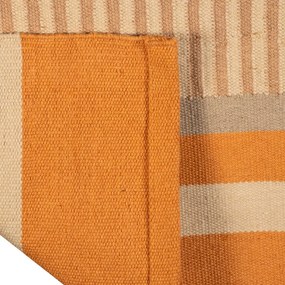 Tappeto bifacciale beige-arancio per esterni in plastica riciclata , 80 x 180 cm Bella - Green Decore
