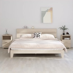 Comodini hamar 2 pz miele 40x35x62 cm legno massello di pino