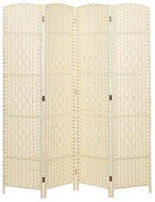 Divisorio per ambienti 4 pannelli corda di carta beige 178 x 163 cm LAPPAGO Beliani
