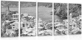 Quadri 5 pezzi – Costa d'Italia in bianco e nero