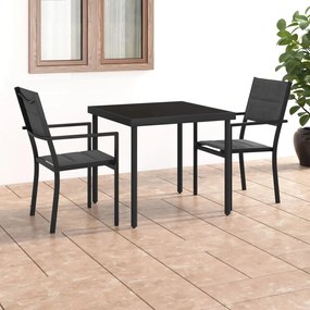 Set Da Pranzo Da Giardino 3 Pz İn Acciaio /