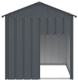 Casetta cani con tetto antracite 117x103x123 cm acciaio zincato