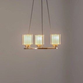 Lucea Lampadario Ressa, Ø 44 cm, ottone anticato, a 3 luci.