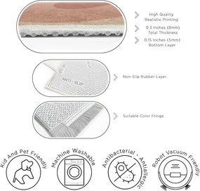 Tappeto giallo ocra e rosa polveroso lavabile 160x230 cm Strawberry Creamsicle – Mila Home