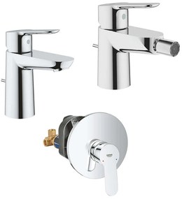 Set Miscelatori Grohe Bauedge lavabo bidet e incasso doccia in ottone cromato con piletta di scarico INCLUSA