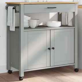 Carrello Da Cucina Monza 84x40x90 Cm İn Legno Massello Di Pino /