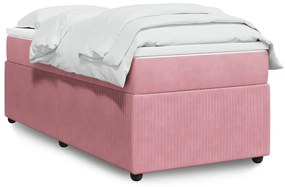 Giroletto A Molle Con Materasso Rosa 90x200 Cm İn Velluto /