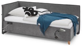 Letto da bambini con sponde grigio imbottito rete non inclusa 120x200 cm Fun – Meise Möbel