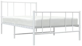 Giroletto con testiera e pediera metallo bianco 100x190 cm