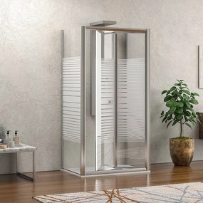 Box doccia 3 lati 90x75x90 a libro vetro serigrafato altezza 180h| KM4000S - KAMALU