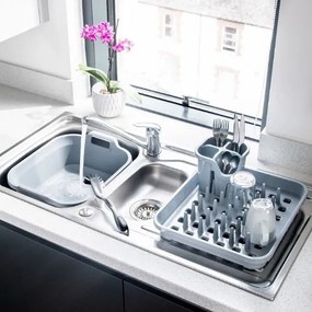 Scolapiatti in plastica grigio 38x33,5 cm Eco Range – Addis