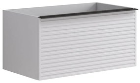 Mobile da bagno sotto lavabo Pixel stripes bianco laccato L 80 x H 40 x P 45.5 cm 2 cassetti, lavabo non incluso