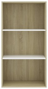 Libreria 3 Ripiani Bianco Rovere Sonoma 60x30x114cm Multistrato