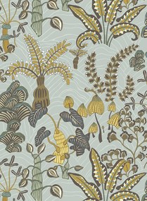 Josephine Munsey Carta da parati Woodland Floor - Celadon and Lemon