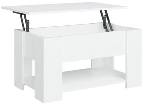 Tavolino da salotto bianco 79x49x41 cm in legno multistrato