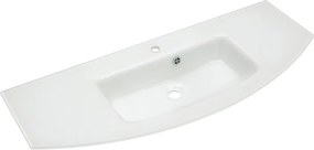 Lavabo d'appoggio rettangolare cassca L 121 x H 30 x P 55 cm in vetro bianco opaco