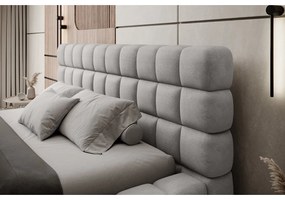 Letto matrimoniale imbottito grigio con contenitore e rete inclusi 180x200 cm Dizzle – ELTAP