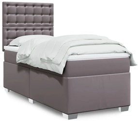 Giroletto A Molle Con Materasso Grgio 90x200 Cm İn Similpelle /