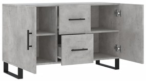 Credenza grigio cemento 100x36x60 cm in legno multistrato