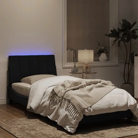 Giroletto con Luci LED Nero 90x190 cm in Velluto